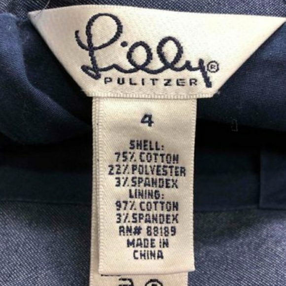 Lilly Pulitzer Navy Blue Skirt with Crab Embroider - Picture 5 of 6